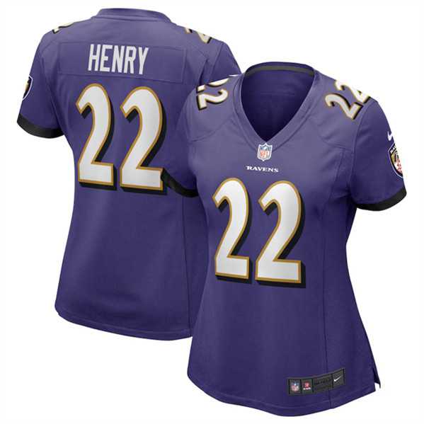 Women%27s Baltimore Ravens #22 Derrick Henry Purple Football Stitched Jersey Dzhi